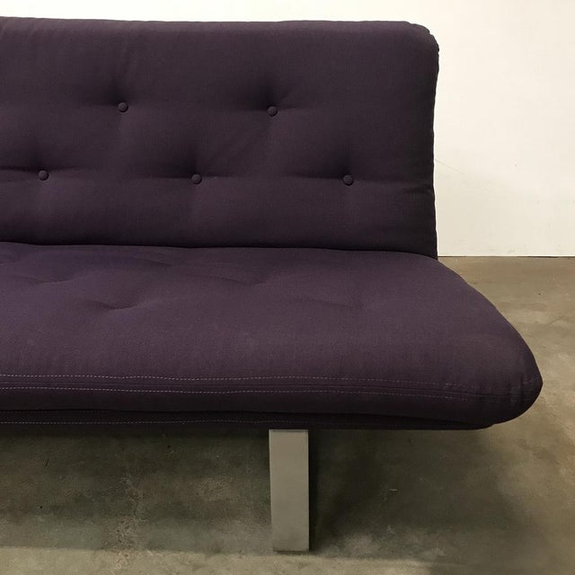 Purple Purple & Chrome 3-Seater Sofa by Kho Liang Ie & Wim Crouwel for Artifort, 1968 For Sale - Image 8 of 18