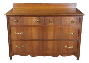 Antique Early 20th Century American Walnut Dresser Chest of Drawers