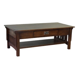 Crafters and Weavers Mission Crofter Style 1 Drawer Coffee Table - Walnut Stain For Sale