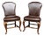 Pair of Theodore Alexander Leather Upholstered Cherry Side Chairs For Sale