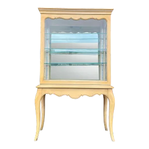 French Style Curio Glass Cabinet Hutch by Treasure House
