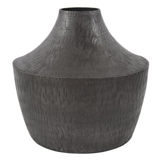 Etched Crossways Curved Neck Vase- Small For Sale