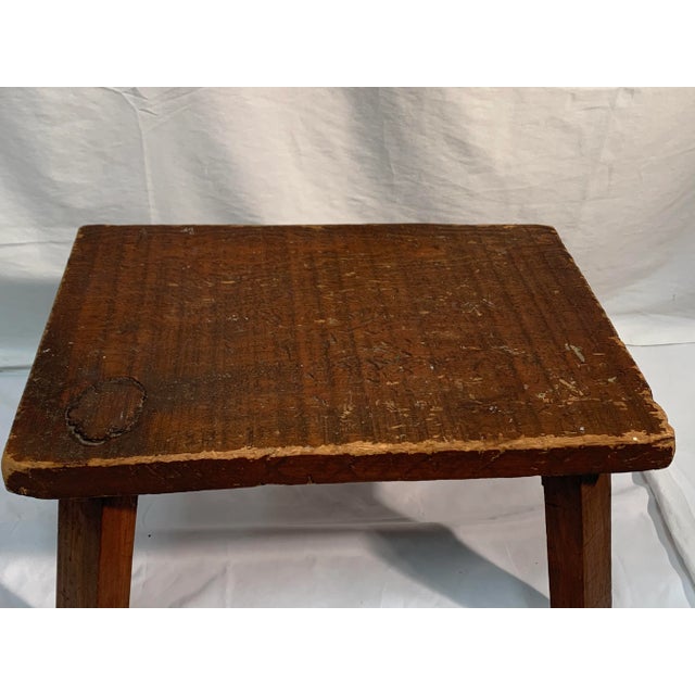 Chestnut 1940s Primitive Wooden Stool/Plant Stand For Sale - Image 8 of 12