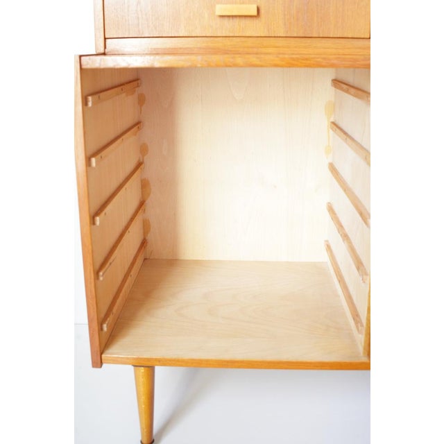 Red Mid-Century Oak Sideboard and Bookcase, Former Czechoslovakia, 1962 For Sale - Image 8 of 18