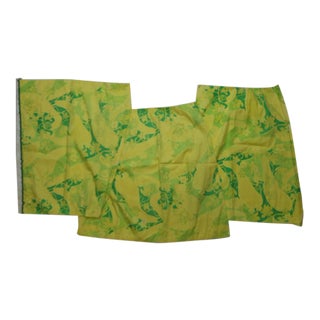 Lilly Pulitzer Green & Yellow Floral Pattern Fabric Swatches - Set of 3 For Sale