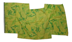Lilly Pulitzer Green & Yellow Floral Pattern Fabric Swatches - Set of 3
