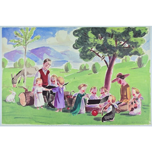 Jan Knap, In the Countryside, Lithograph, 1999 For Sale