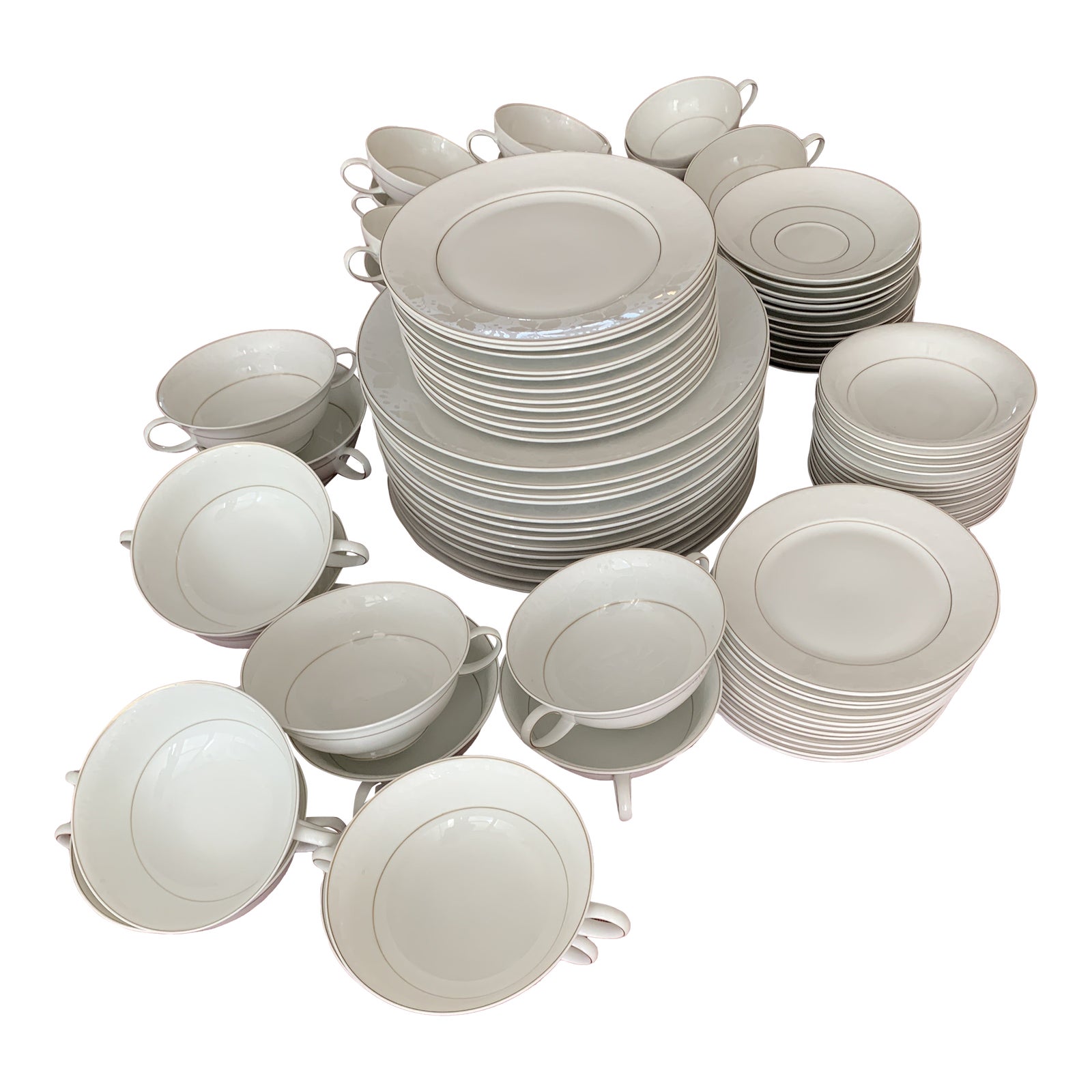 1970s Rosenthal White Velvet China With Gold Trim 83 Pieces Chairish