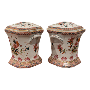 Pair of Chinese Porcelain Potpourri Jars With Lids