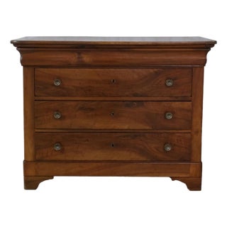 19th Century Louis Philippe Solid Walnut Chest For Sale