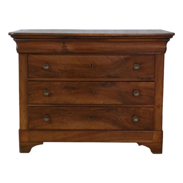19th Century Louis Philippe Solid Walnut Chest For Sale