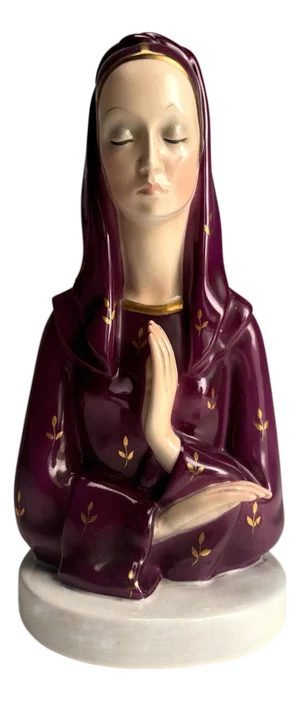 Lenci Glazed Ceramic Praying Madonna, Italy, Turin, 1940s