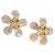 Rocks With Soul Yellow Gold Large Flower Baguette Studs - 2 Pieces For Sale