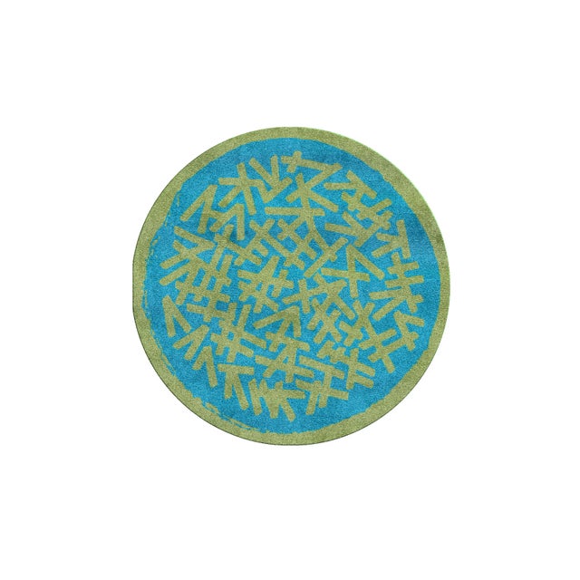 Circular Green Rug by Raul for Malcusa For Sale