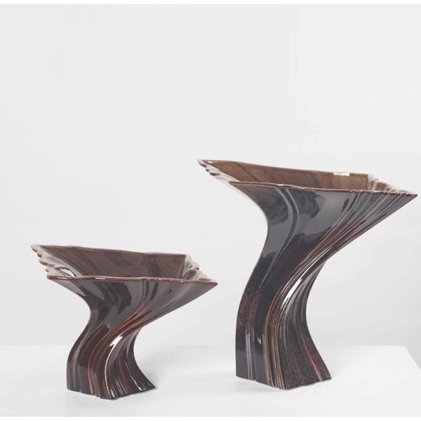 Medieval Zen-style art amber ceramic vase for living room entrance, model room, creative tabletop flower container and...