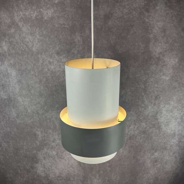 Gray Vintage Danish Ceiling Lamp from Fog & Mørup, 1960s, Set of 2 For Sale - Image 8 of 9