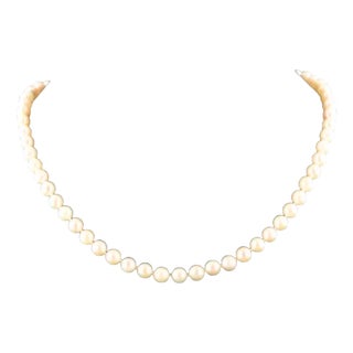 Pearl Necklace With 14k White Gold Clasp For Sale