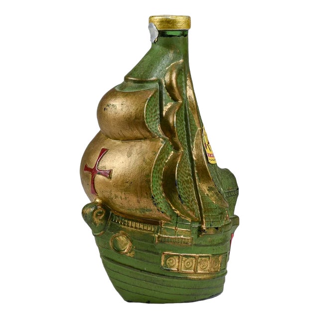 Glass Vinsanto Bertocchini Livorno Bottle in Shape of Sailing Ship, 1960s For Sale