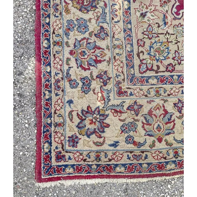 Middle Eastern Wool Rug with Floral Designs, 1980 For Sale - Image 4 of 9