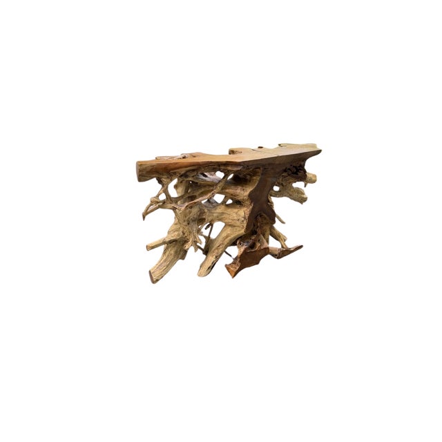 Contemporary 1990s Teakwood Organic Console Table For Sale - Image 3 of 8