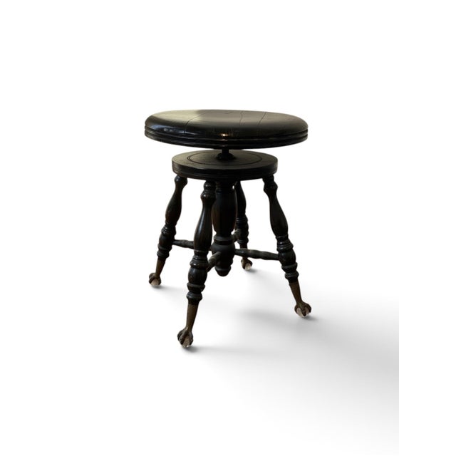 Victorian Antique Victorian Adjustable Claw and Ball Piano Stool For Sale - Image 3 of 5
