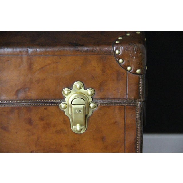 Antique Leather Courier Trunk from Louis Vuitton, 1890s For Sale - Image 5 of 18