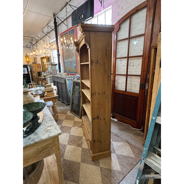 1900-1909 Pine Bookcase With Drawer For Sale - Image 4 of 12