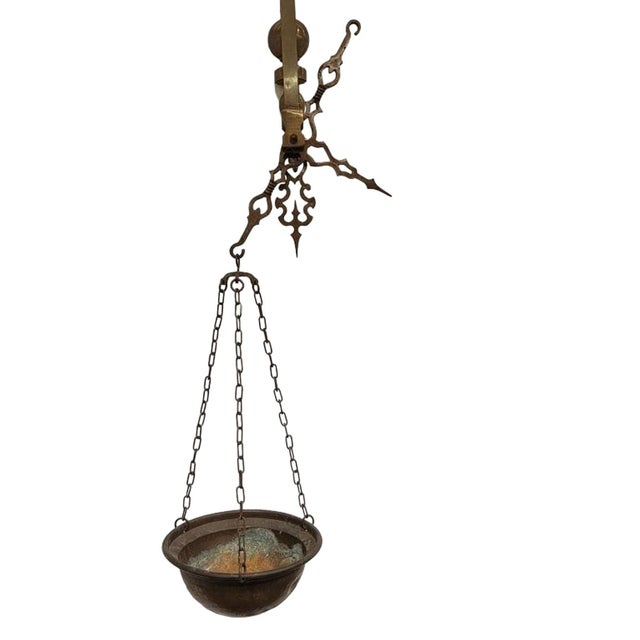 Late 19th Century Antique American Brass Wall-Mount Scales For Sale - Image 4 of 4