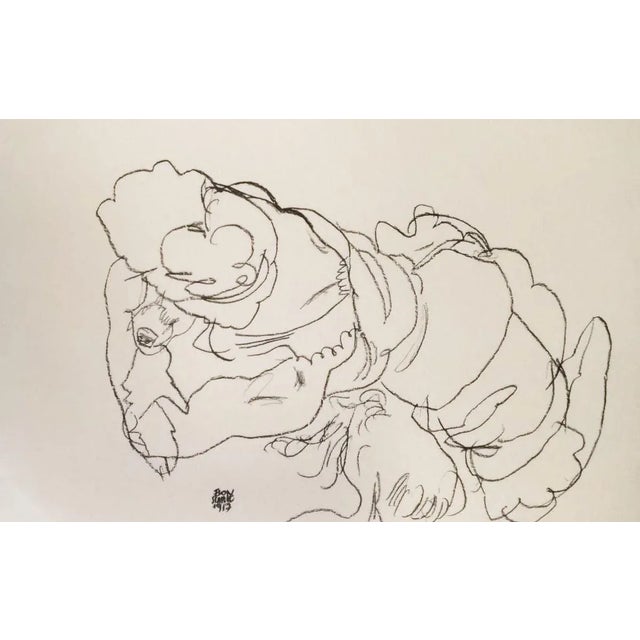 Edith Schiele mit Hund Lord - Original Lithograph After Egon Schiele 1990 For Sale - Image 5 of 5