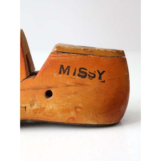 Wood Vintage 1930s Wooden Shoe Last Form United Shoe Machinery For Sale - Image 7 of 12