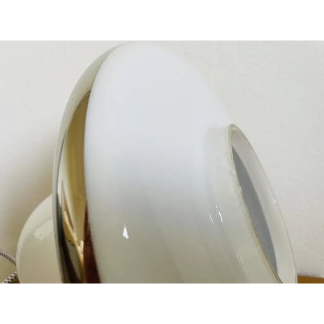 Glass Space Age Opal Glass UFO Ceiling Lamp, Denmark, 1960s For Sale - Image 7 of 11