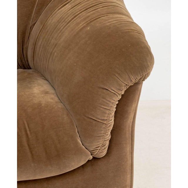 1970s Italian Velvet Upholstered 3-Seat Sofa, 1970 For Sale - Image 5 of 8