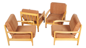 Mid-Century Armchairs attributed to Jitona Soběslav, Czech, 1960s, Set of 4