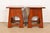A gorgeous pair of Mission or Arts & Crafts style Roycroft solid cherry wood tabourets or side tables By Stickley USA,...