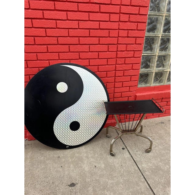 Retro Xl Yin Yang Sign Vintage 90s. XL made of wood, can be hung on wall