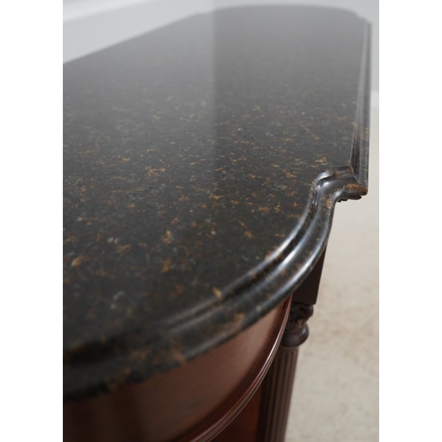 Harden Marble Top Cherry 1 Drawer Console Serving Table For Sale In Philadelphia - Image 6 of 18