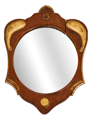 Mid-Century Giltwood Carved Wooden Frame and Oval Mirror, Europe, 1900