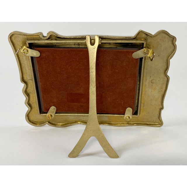 Brass Floral Motif Tabletop Vanity Mirror** For Sale - Image 4 of 4