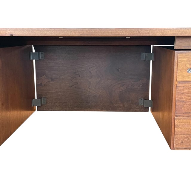 1960s Jens Risom Mid Century Walnut Wood Executive Desk For Sale - Image 13 of 18