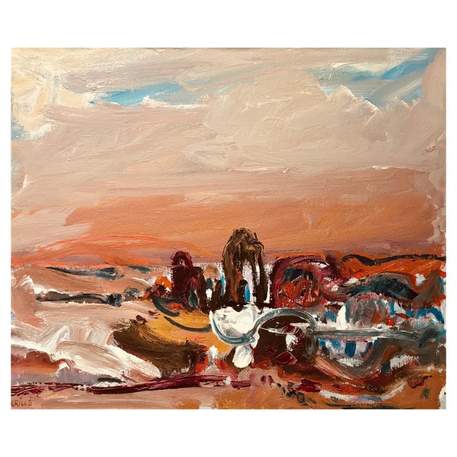 Jean Krillé, Landscape No. 86, Oil on Canvas For Sale