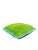 Green Custom Handcrafted Artificial Turf Lumbar Pillow With Turquoise Ruffle - Large Lumbar For Sale - Image 8 of 10