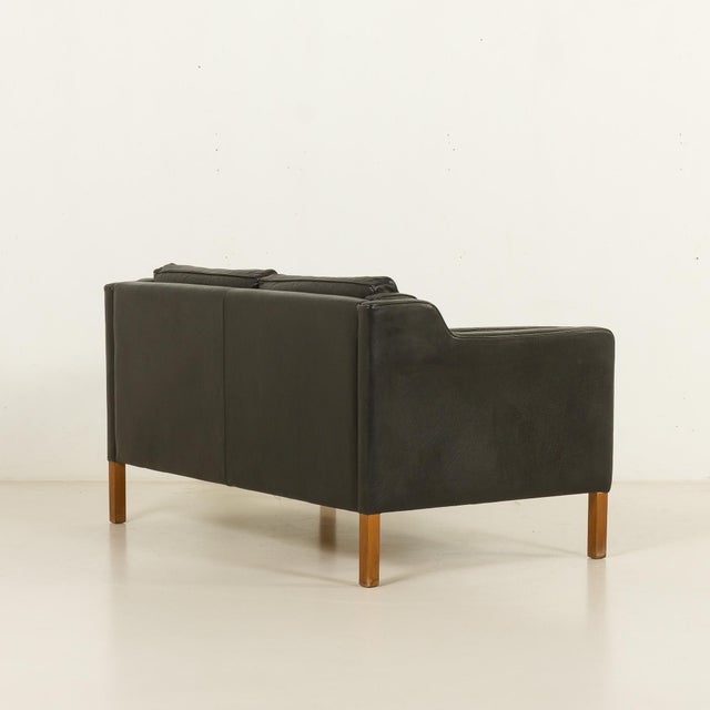 Wood Stouby Leather Sofa, Denmark, 1970s For Sale - Image 7 of 18