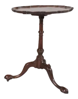 18th Century Georgian Carved Mahogany Pie Crust Tilt Top Occasional Tea Table