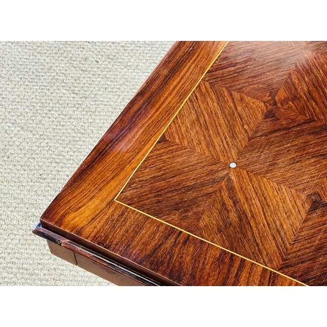 Art Deco Dining Table in Walnut and Diamond Marquetry, 1940s For Sale - Image 6 of 18