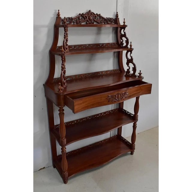 Napoleon III Mahogany Serving Shelving Console, 1850s For Sale - Image 4 of 18