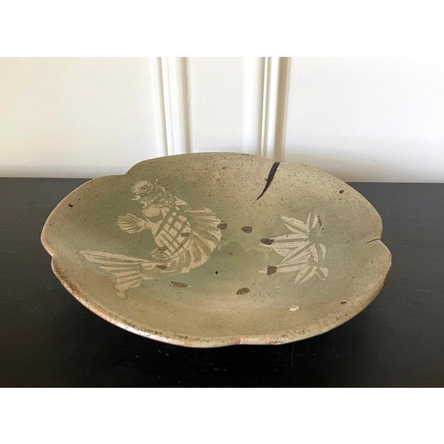 Japanese Seto Mingei Ceramic Plate Ishizara Edo Peorid For Sale - Image 4 of 17
