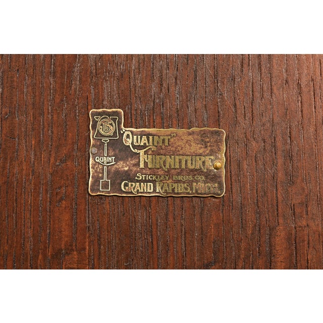 Stickley Brothers Antique Mission Oak Arts & Crafts Writing Desk or Library Table, Newly Refinished For Sale - Image 15 of 16
