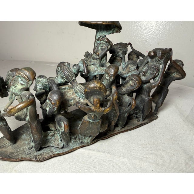 Antique 19th Century Ashanti King From Ghana Detailed Figural Bronze Statue For Sale In New York - Image 6 of 16