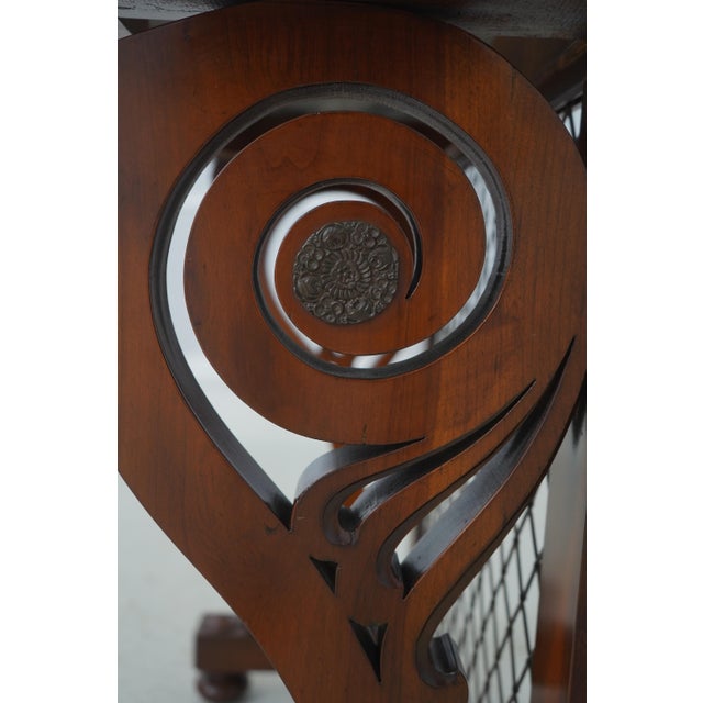 Vintage Marble Top Regency Style Cherry Petticoat Console Table For Sale - Image 9 of 15