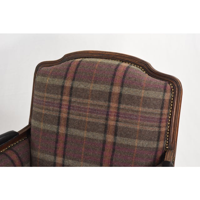 Fully restored in authentic Ralph Lauren's Galloway Shetland Plaid wool and genuine leather pair of classic generously...